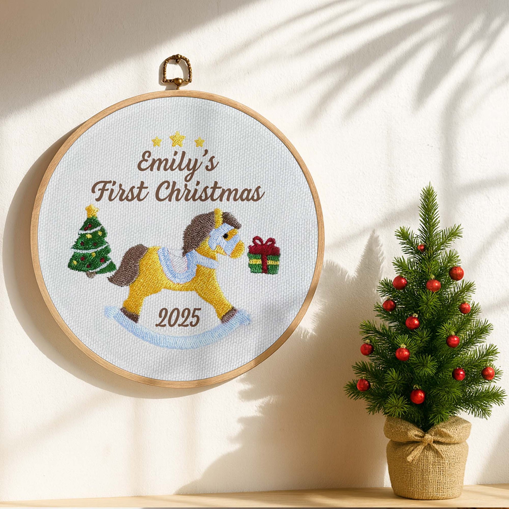 First Christmas Rocking Horse And Stars