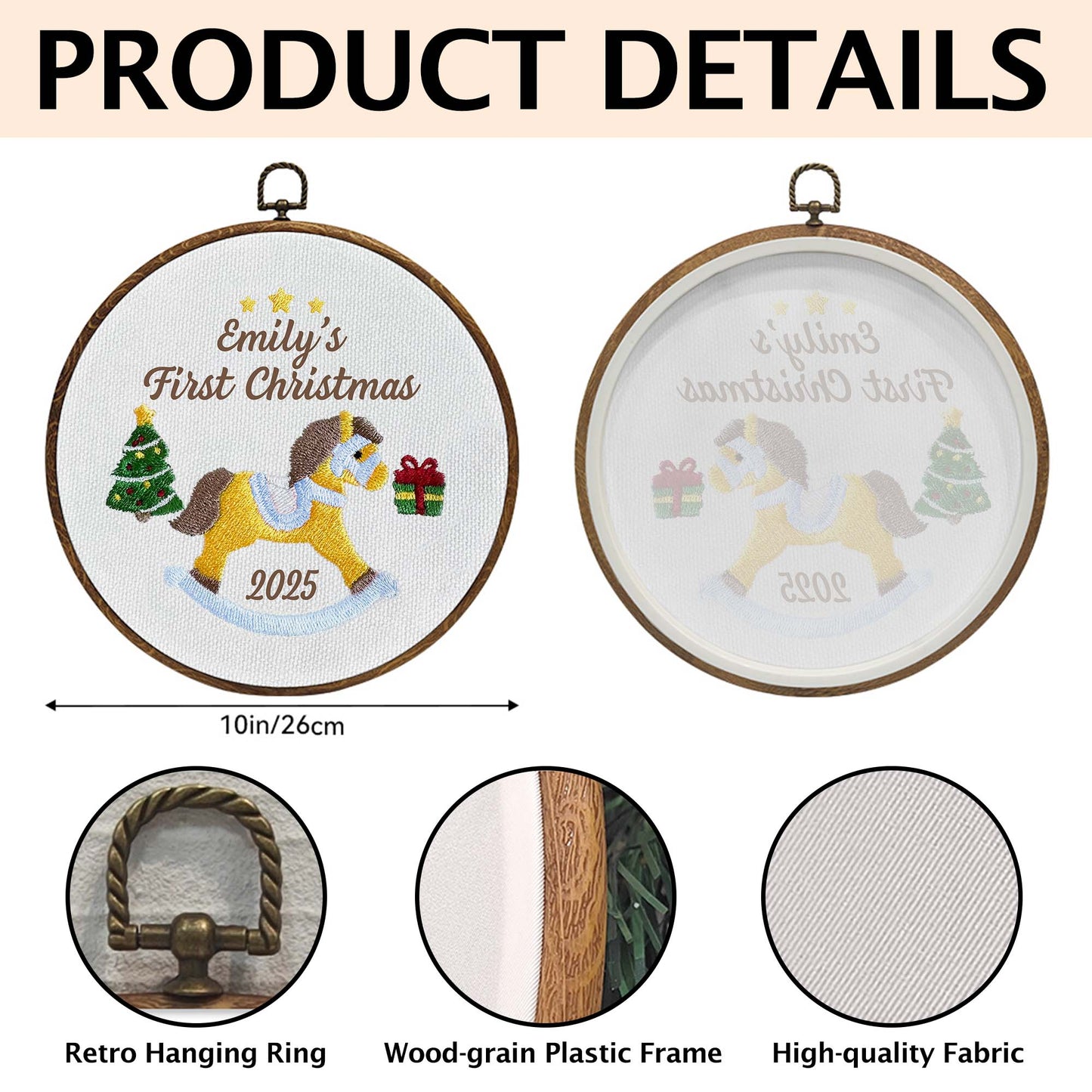 First Christmas Rocking Horse And Stars