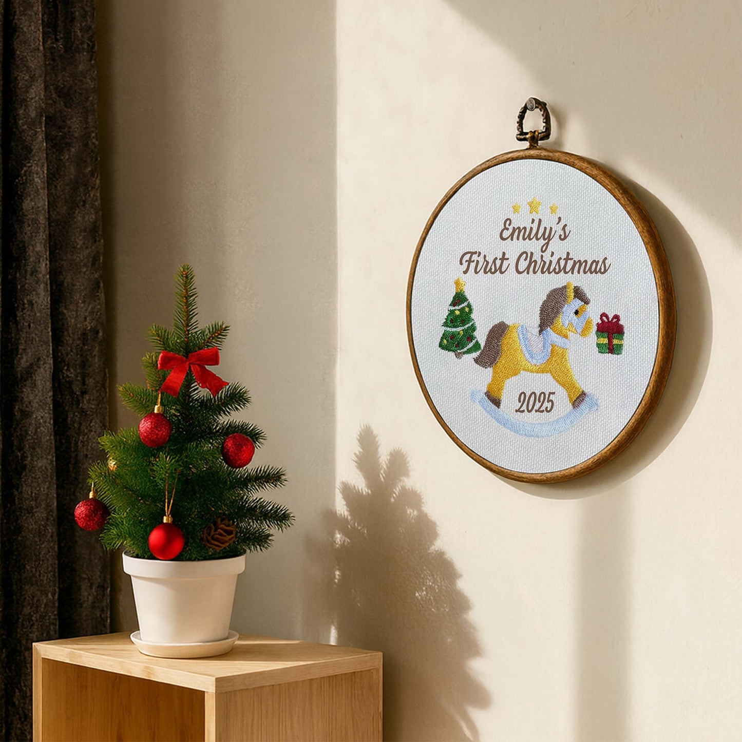 First Christmas Rocking Horse And Stars