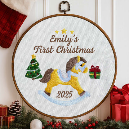 First Christmas Rocking Horse And Stars