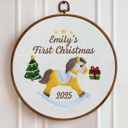 First Christmas Rocking Horse And Stars