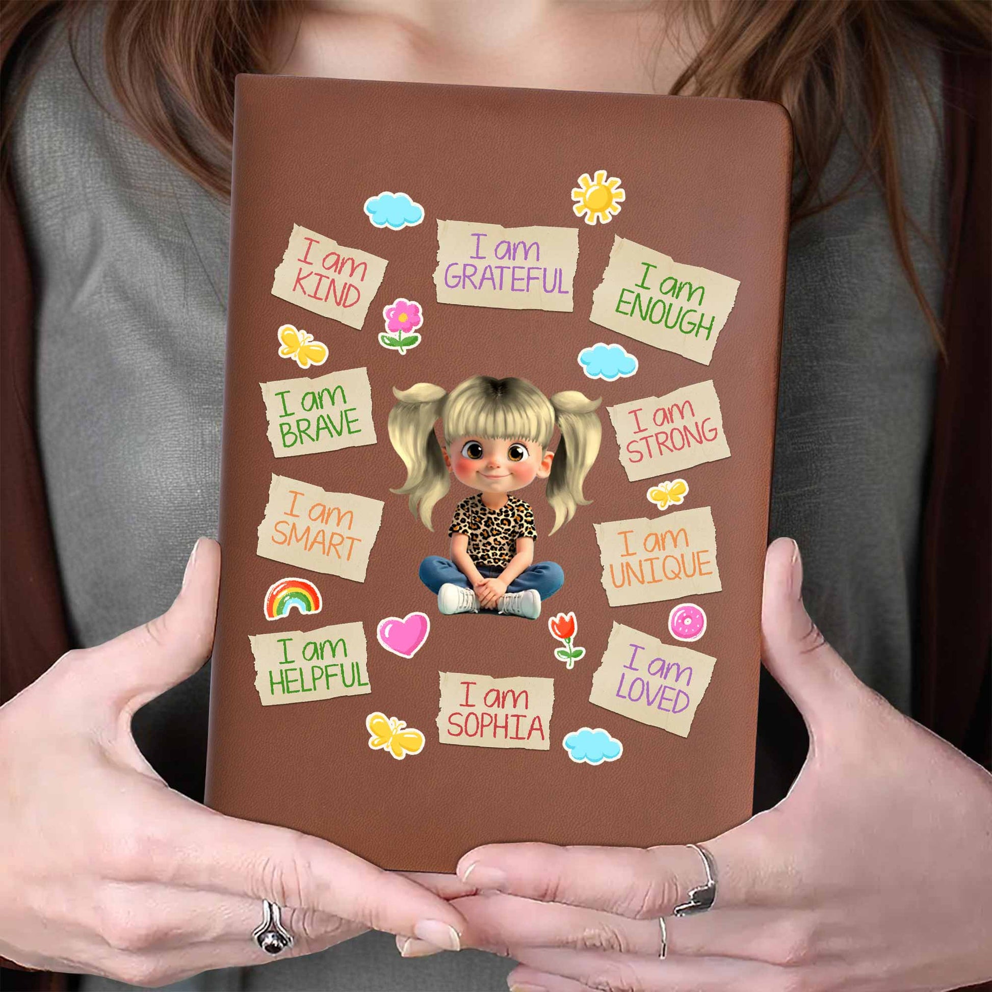 I Am Kind, I Am Brave, Rainbow And Hearts Journal