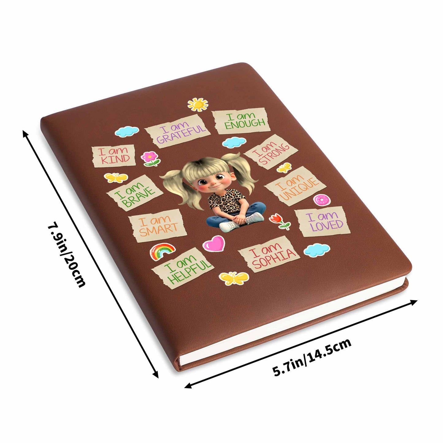 I Am Kind, I Am Brave, Rainbow And Hearts Journal