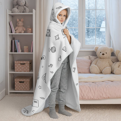 I Am Kind, Brave, Capable, Enough, Loved, Inspirational Hooded Blanket