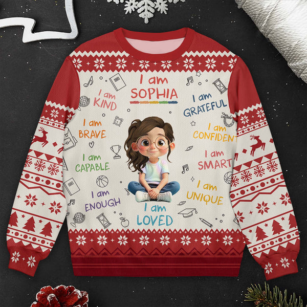 I Am Kind, Brave, Capable, Girl With Positive Affirmations