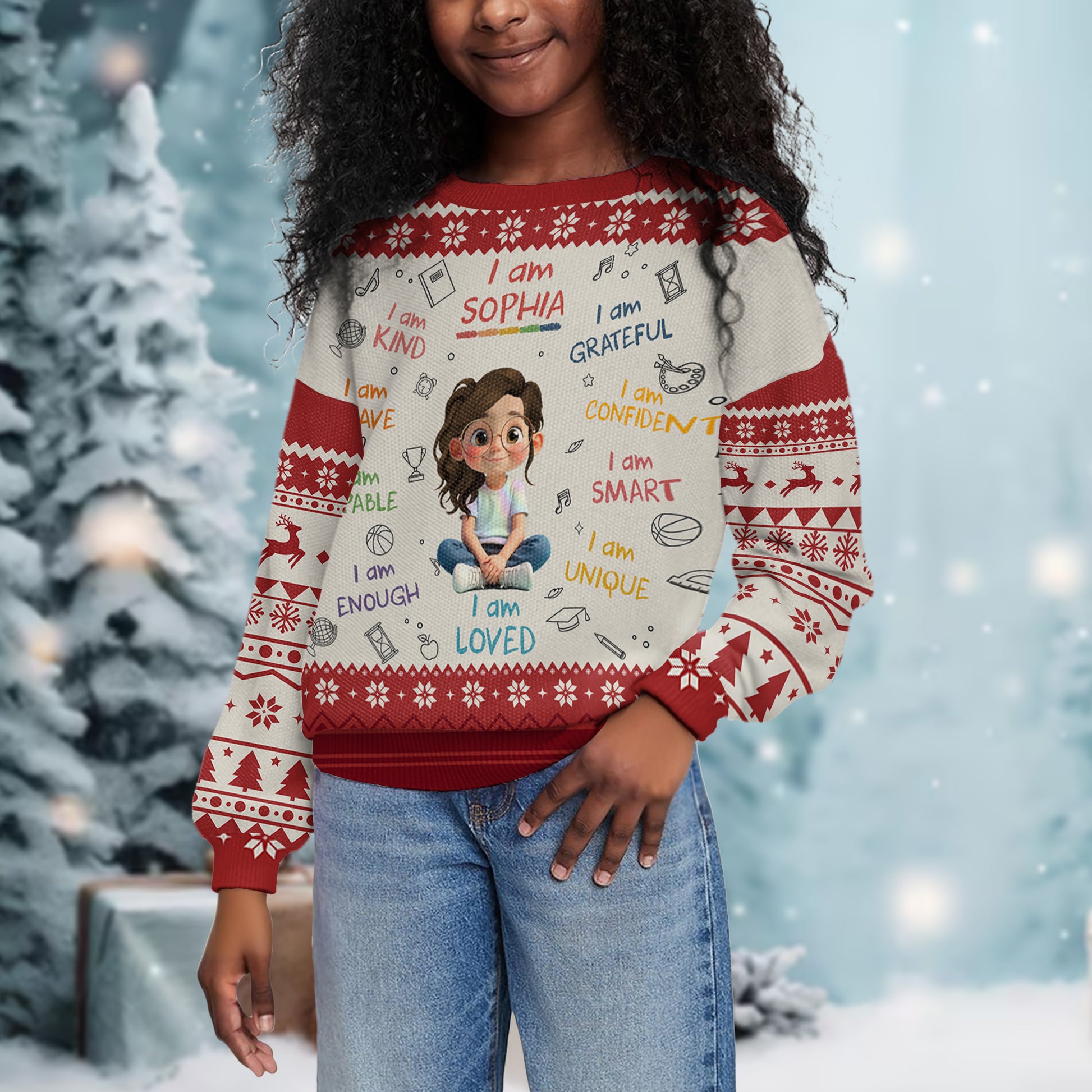 I Am Kind, Brave, Capable, Girl With Positive Affirmations