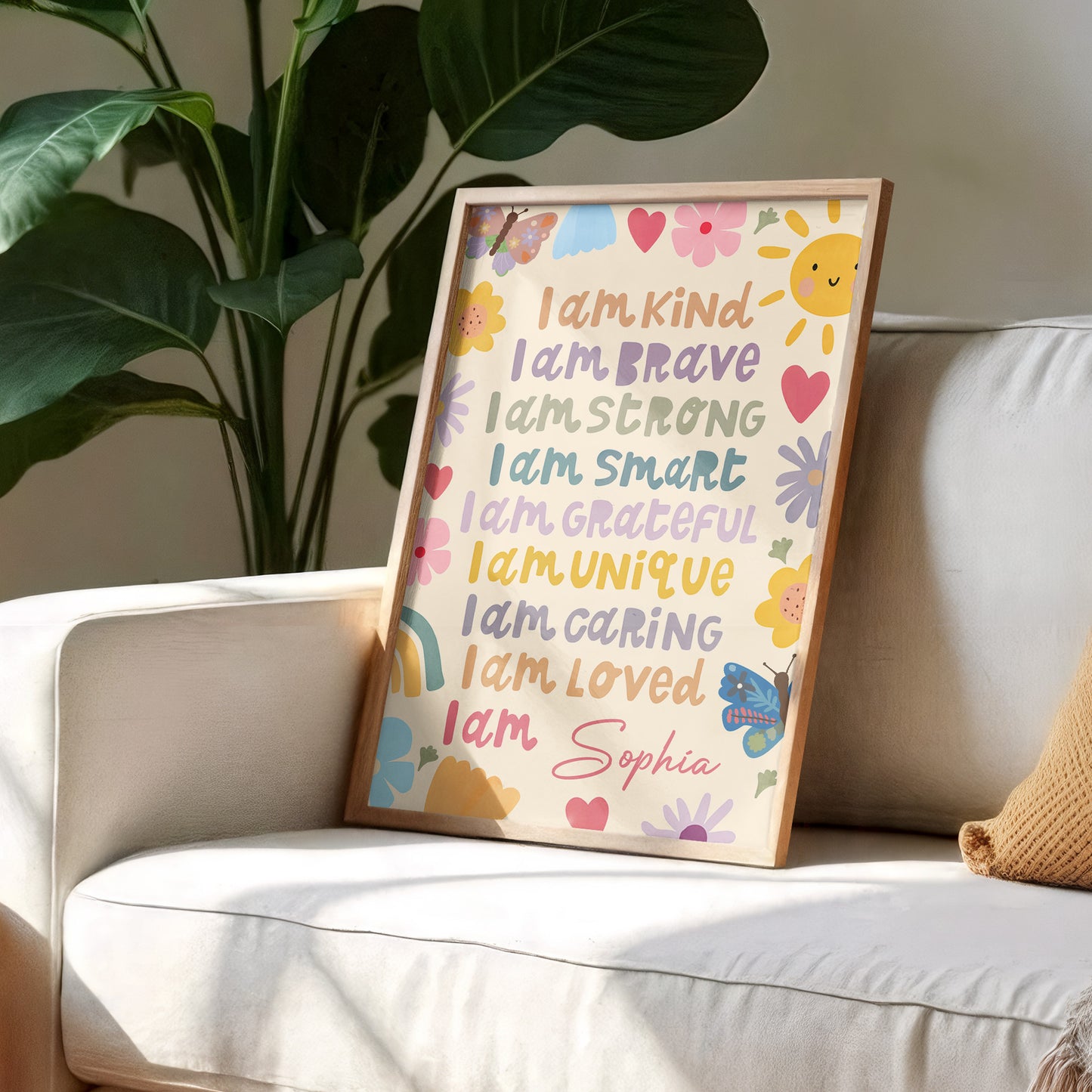 I Am Kind, Brave, Strong, Smart, Postive Affirmations Poster