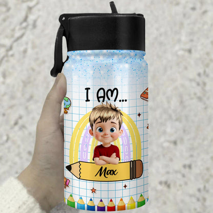 I Am Affirmations, Cartoon Child And Colorful Pencils