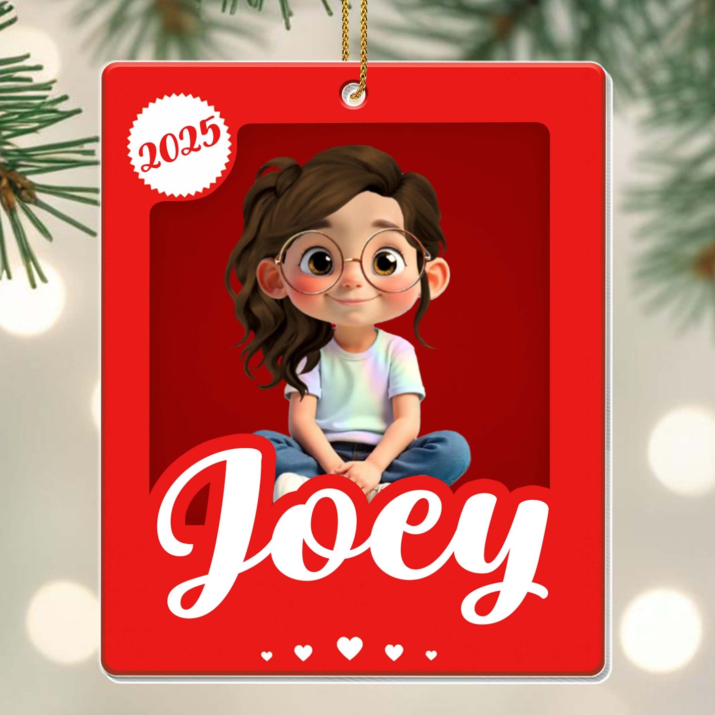 To Joey, Customized With Love, Cute Girl With Glasses