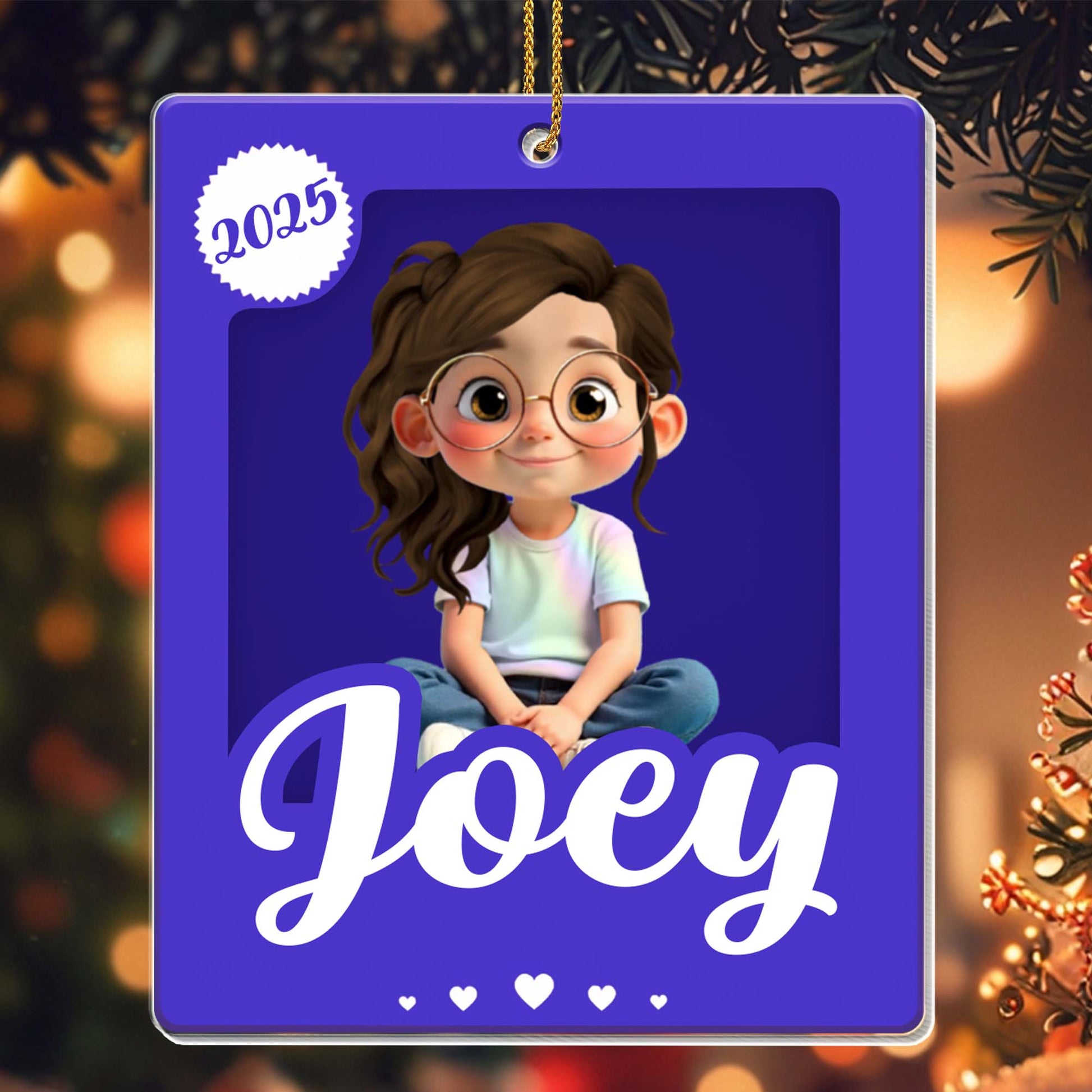 To Joey, Customized With Love, Cute Girl With Glasses