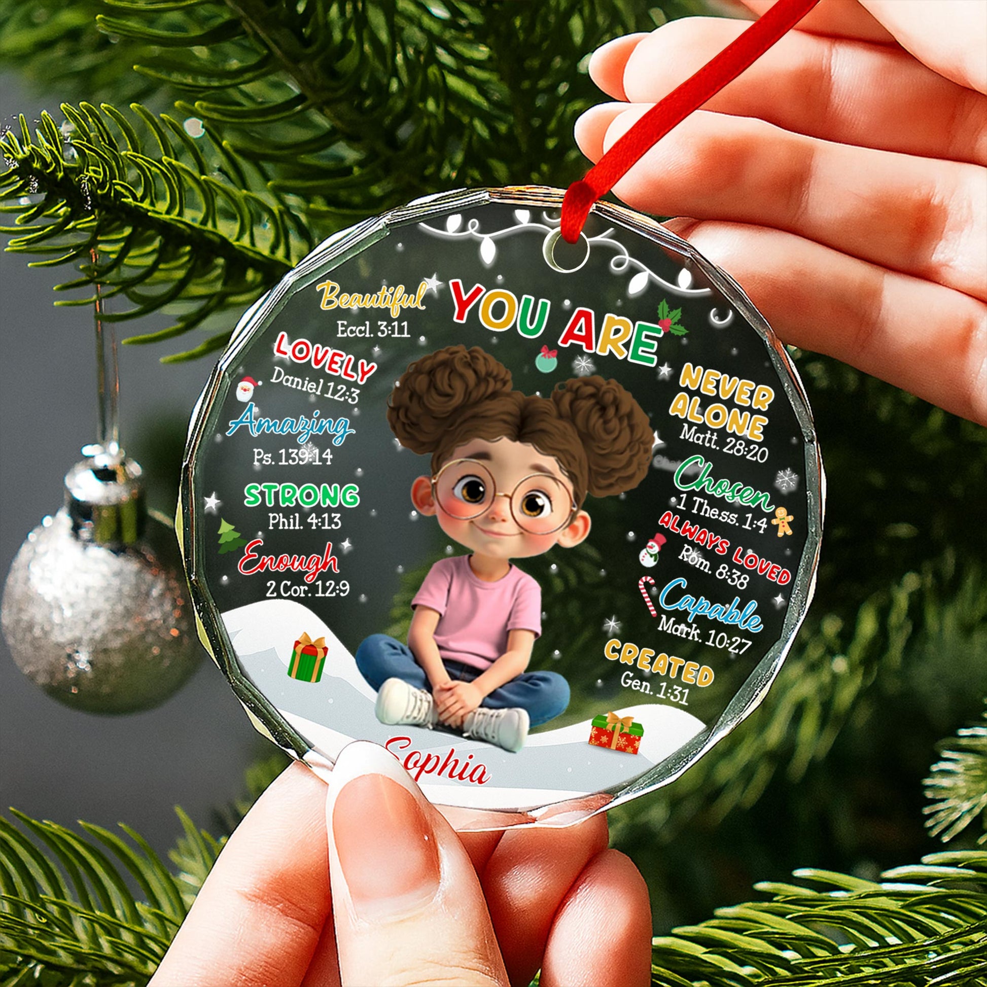 You Are Never Alone, Young Girl With Christmas Decorations