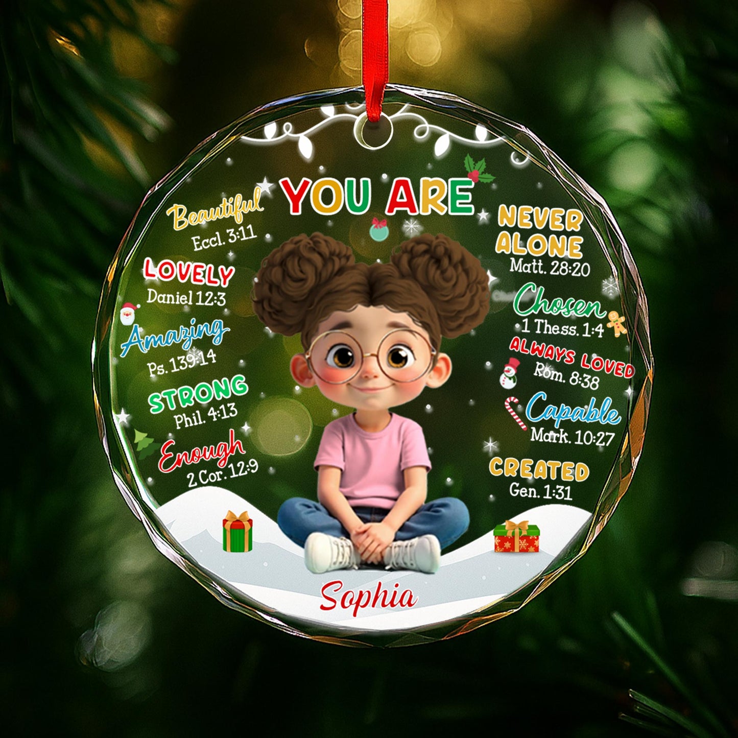 You Are Never Alone, Young Girl With Christmas Decorations