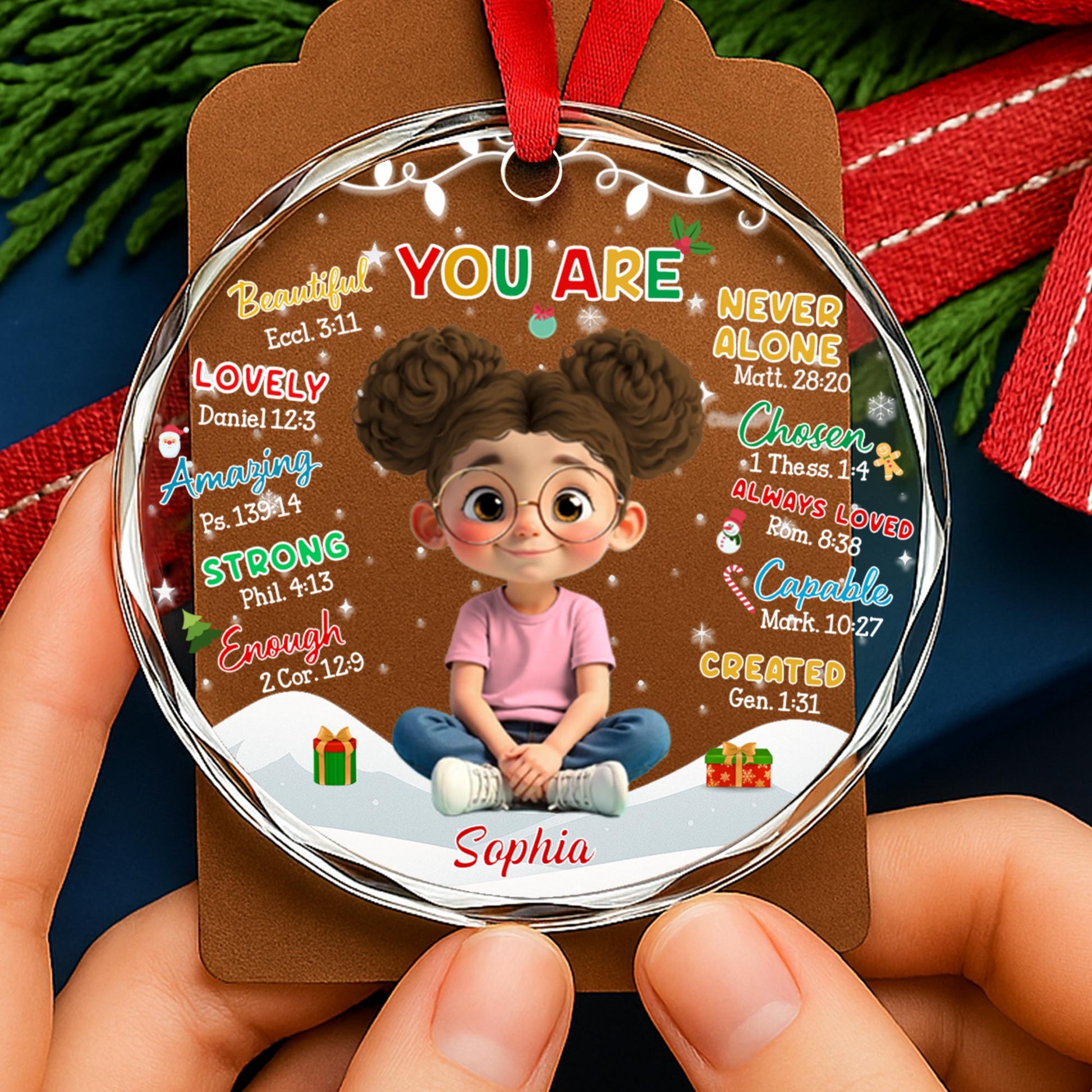 You Are Never Alone, Young Girl With Christmas Decorations