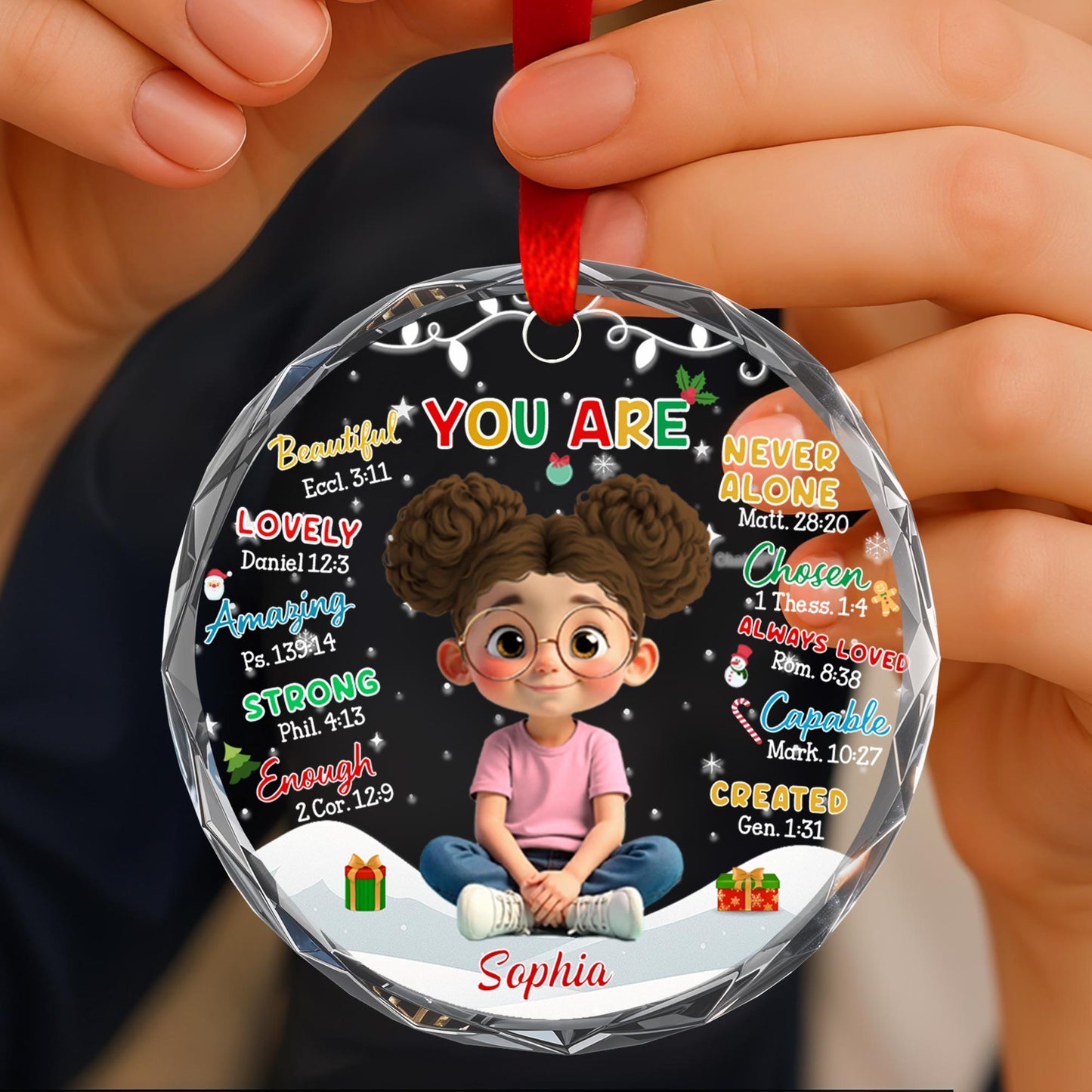 You Are Never Alone, Young Girl With Christmas Decorations