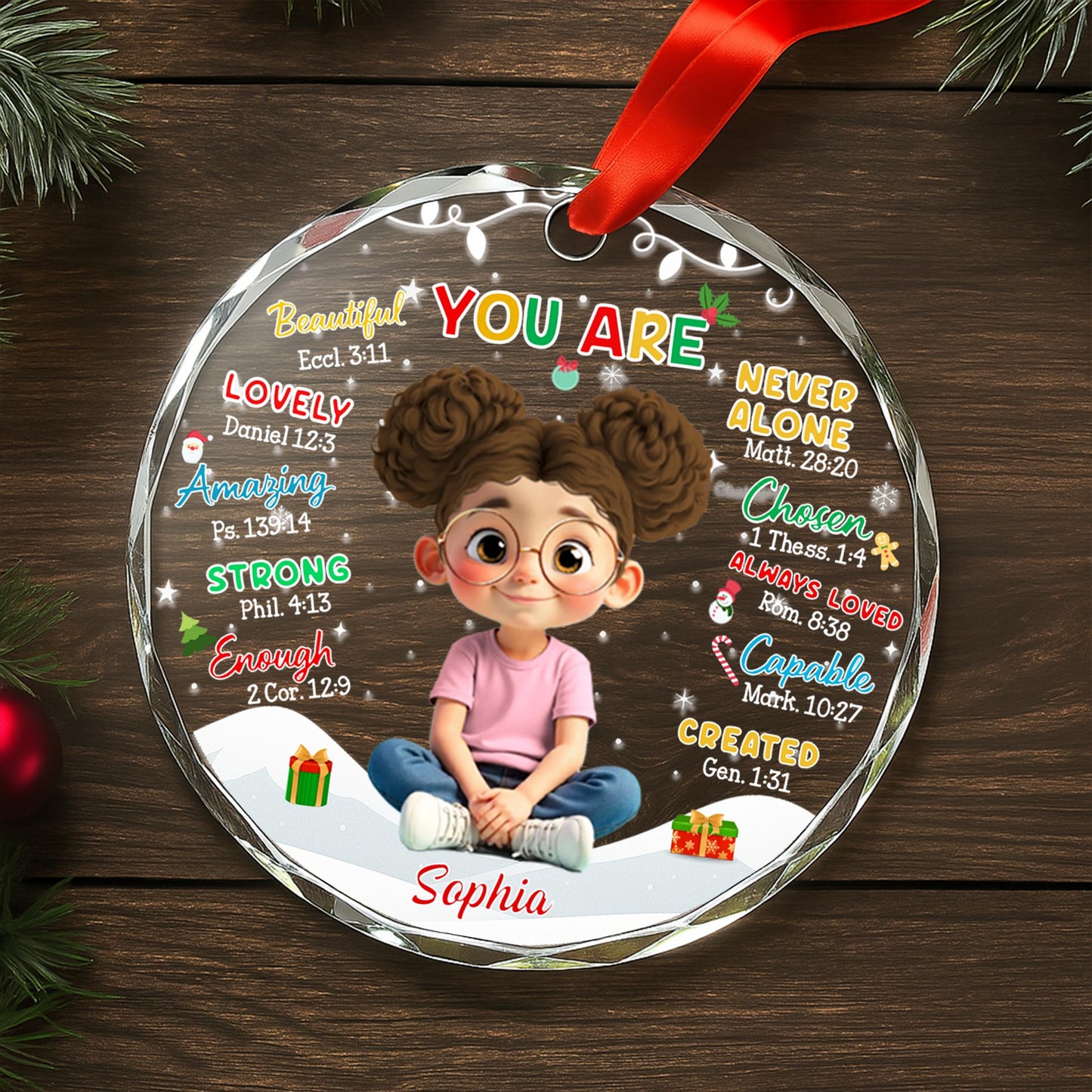 You Are Never Alone, Young Girl With Christmas Decorations