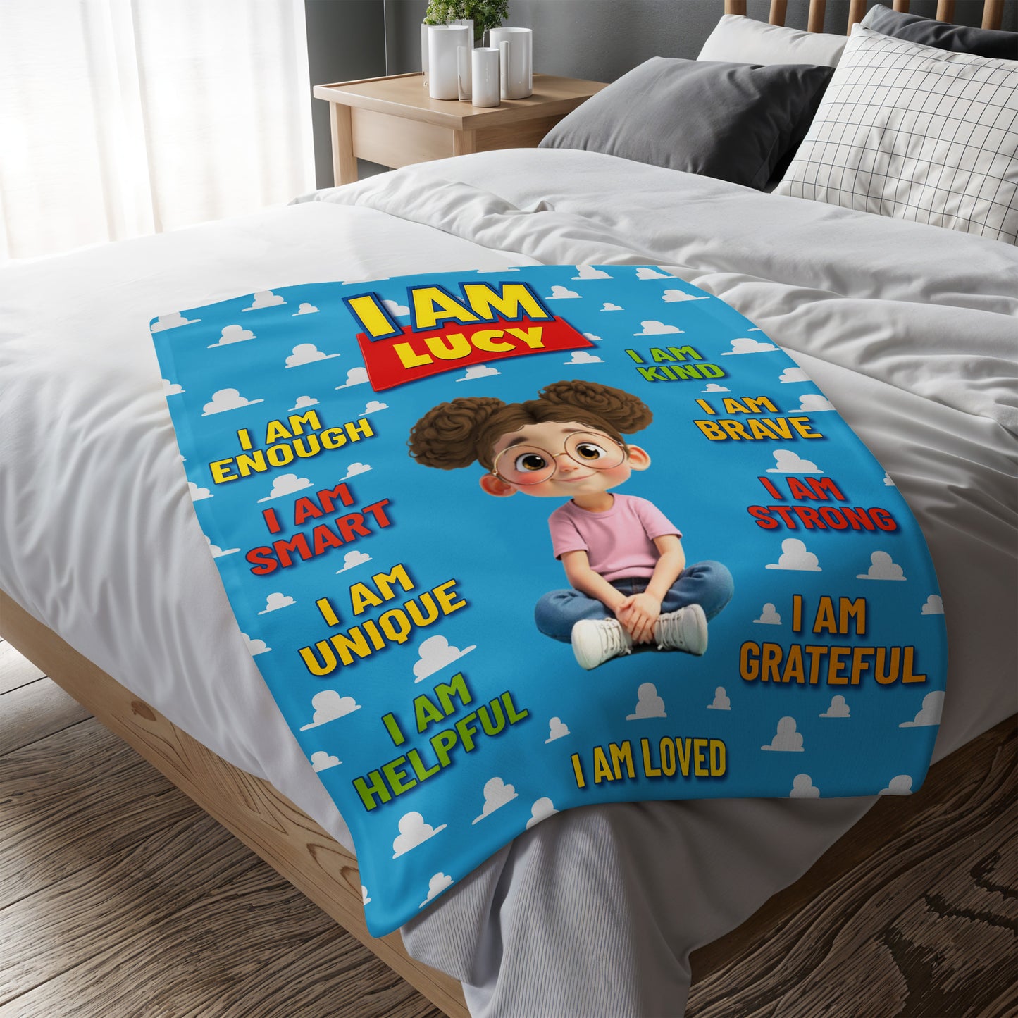 I Am Enough, I Am Smart, Unique And Brave Custom Blanket