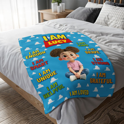 I Am Enough, I Am Smart, Unique And Brave Custom Blanket