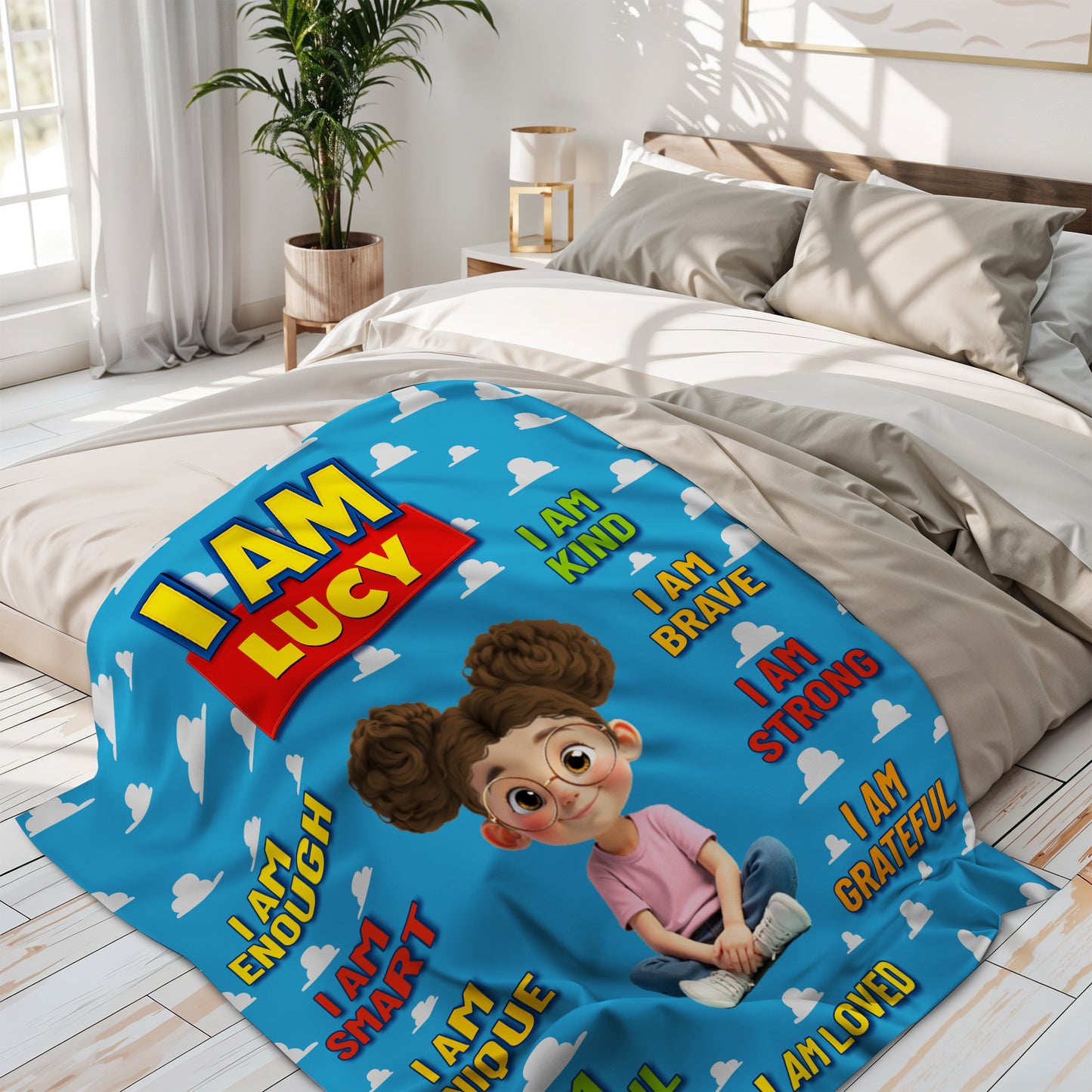 I Am Enough, I Am Smart, Unique And Brave Custom Blanket