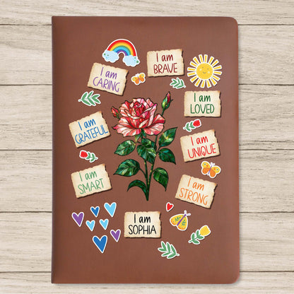 I Am Caring, Brave, Loved, Unique, Strong, Personalized Journal