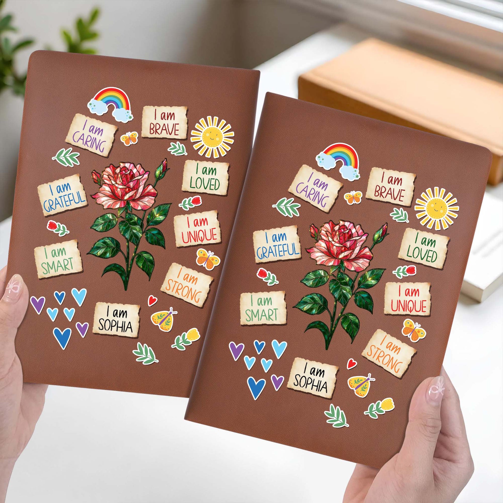 I Am Caring, Brave, Loved, Unique, Strong, Personalized Journal