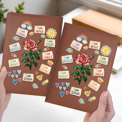 I Am Caring, Brave, Loved, Unique, Strong, Personalized Journal