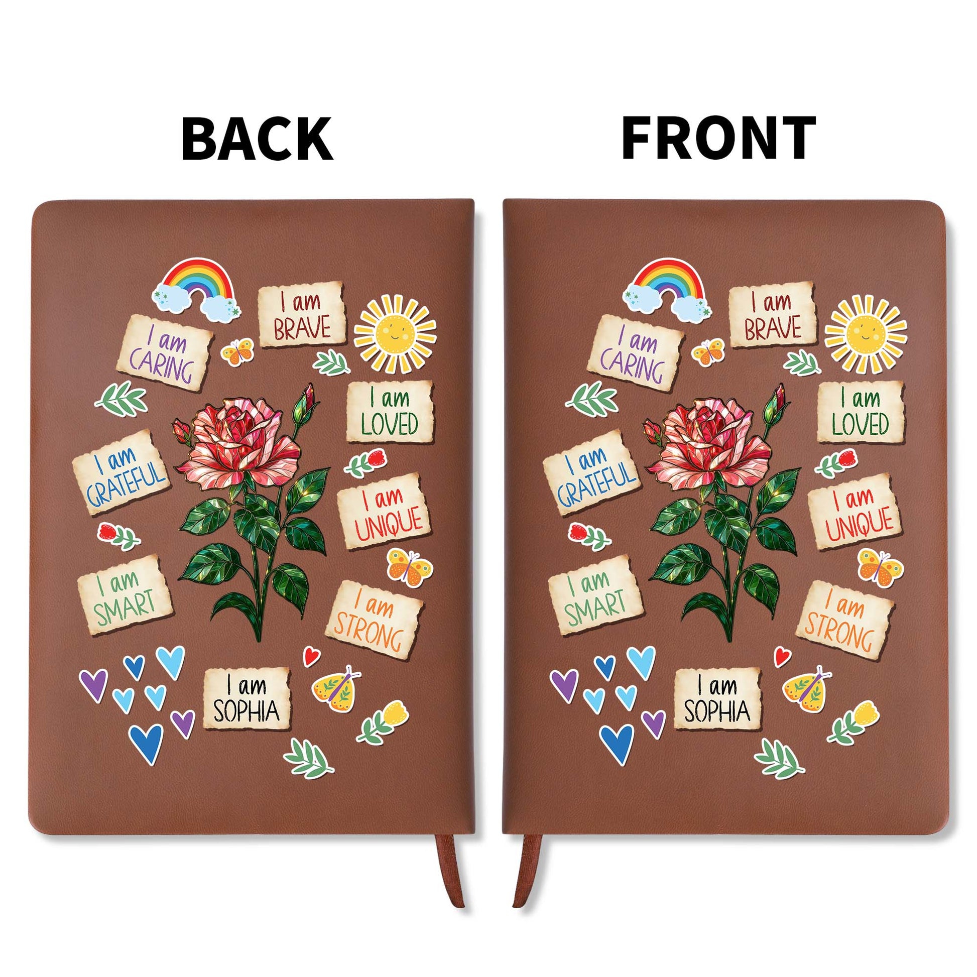 I Am Caring, Brave, Loved, Unique, Strong, Personalized Journal