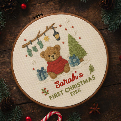 Your First Christmas, Teddy Bear And Christmas Tree