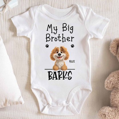 My Big Brother Barks With Cute Dog And Paw Prints