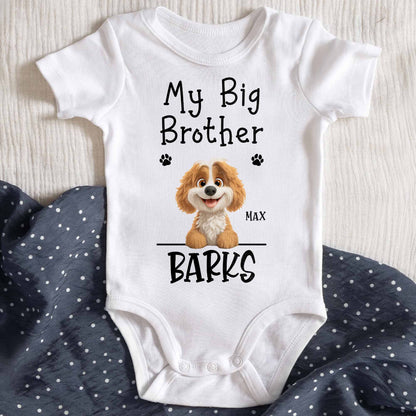 My Big Brother Barks With Cute Dog And Paw Prints