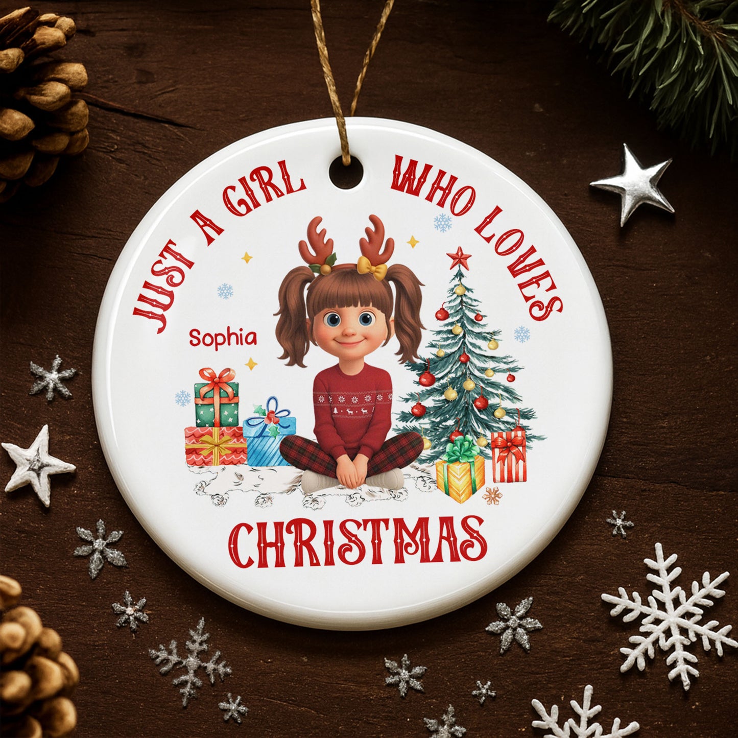 Just A Girl Who Loves Christmas With Festive Decor