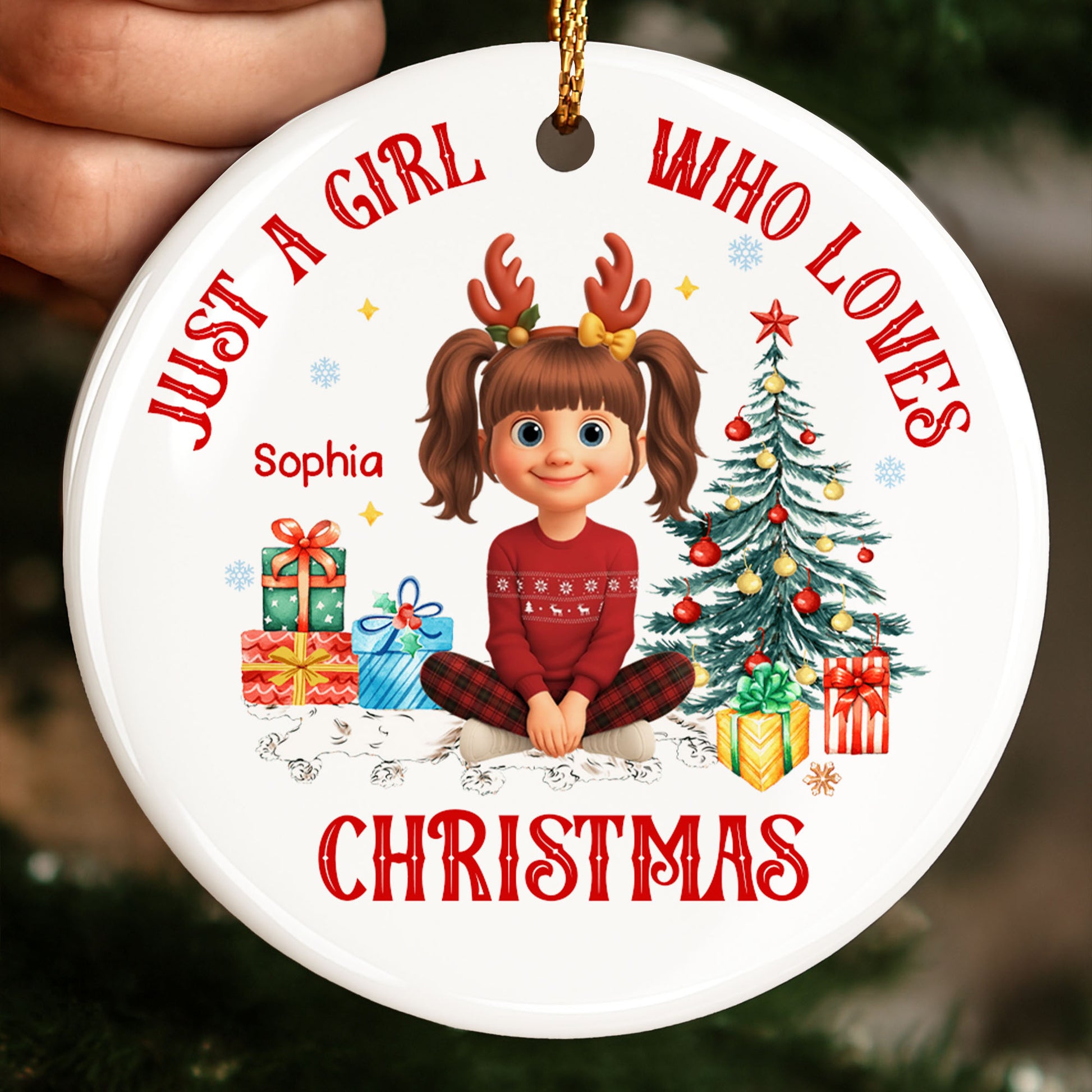 Just A Girl Who Loves Christmas With Festive Decor