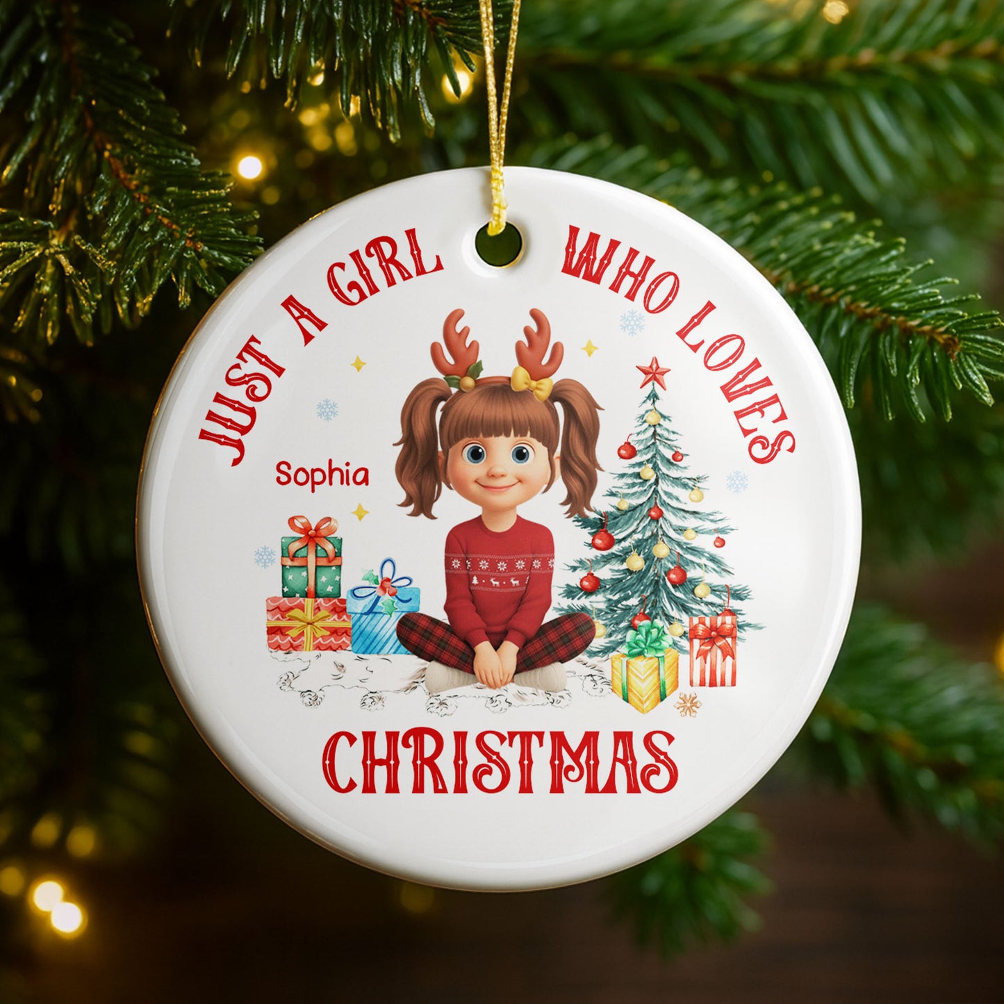 Just A Girl Who Loves Christmas With Festive Decor