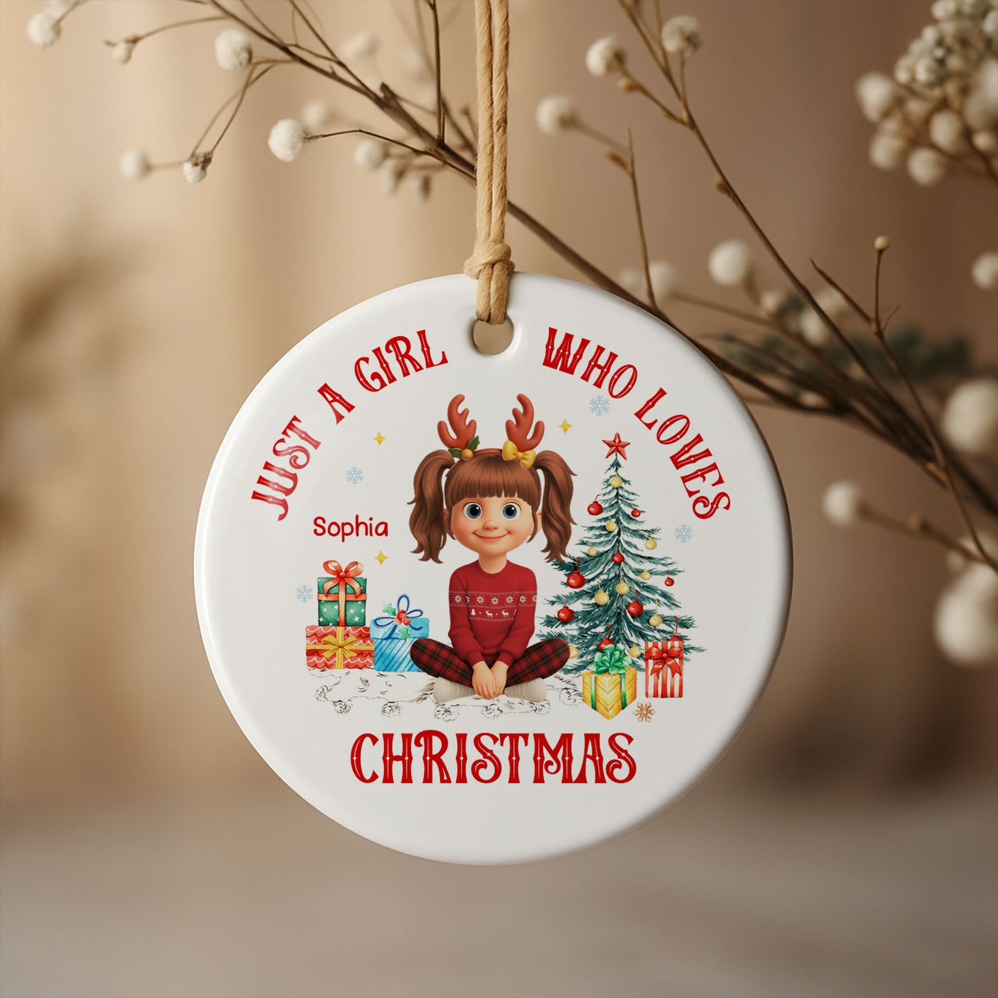 Just A Girl Who Loves Christmas With Festive Decor