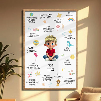 To My Wonderful Daughter, Empowerment And Affirmations - Personalized Custom Vertical Poster - KID366_VPOS