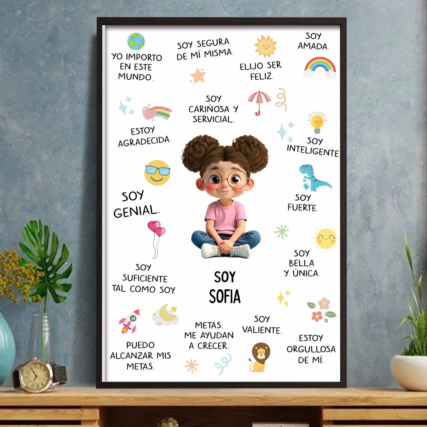 To My Wonderful Daughter, Empowerment And Affirmations - Personalized Custom Vertical Poster - KID366_VPOS
