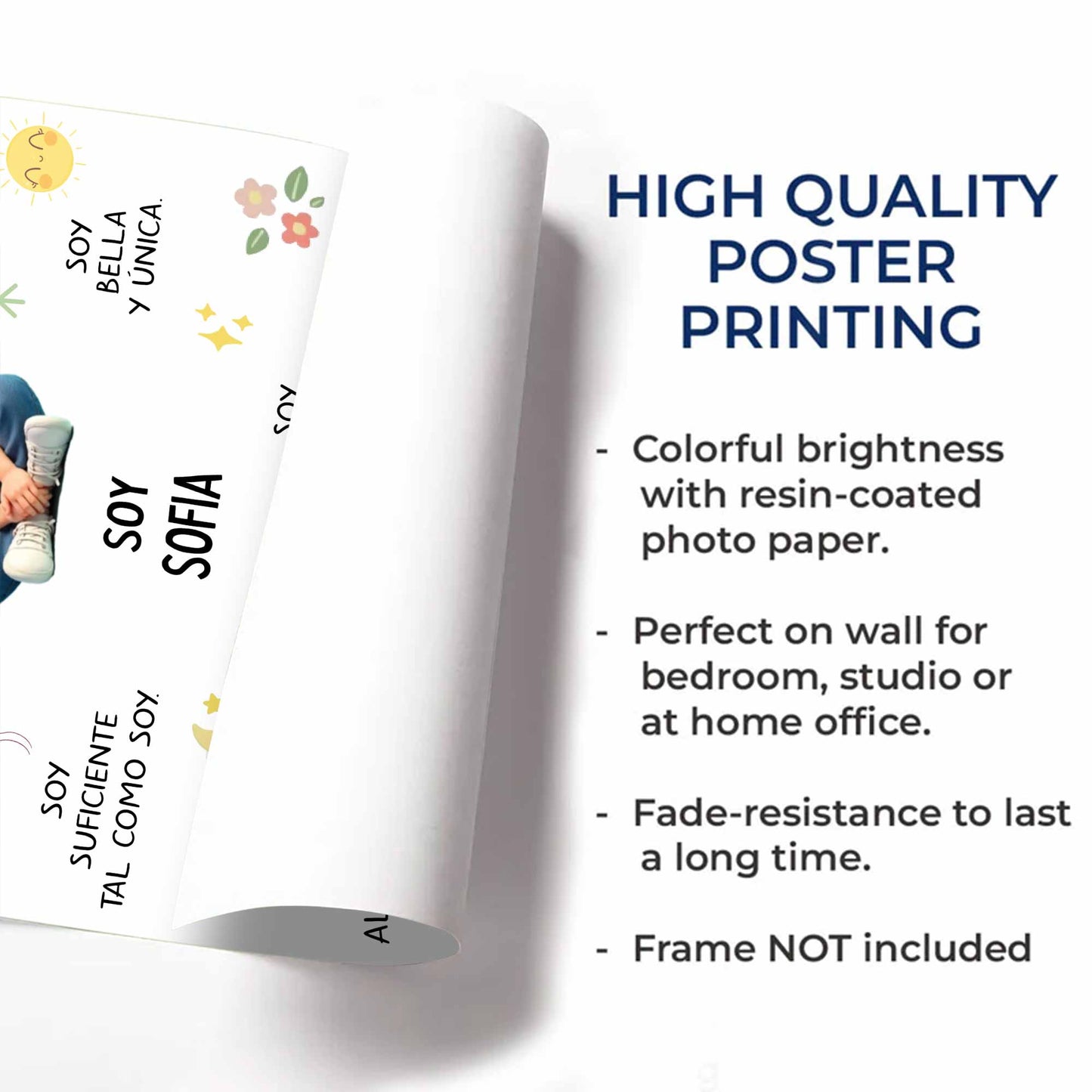 To My Wonderful Daughter, Empowerment And Affirmations - Personalized Custom Vertical Poster - KID366_VPOS