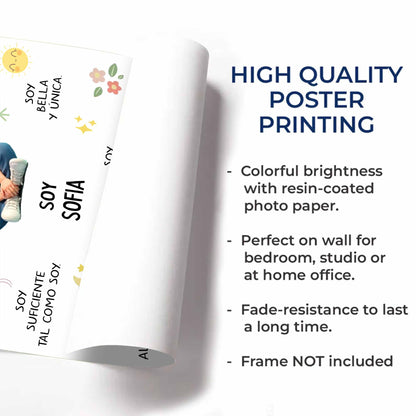 To My Wonderful Daughter, Empowerment And Affirmations - Personalized Custom Vertical Poster - KID366_VPOS