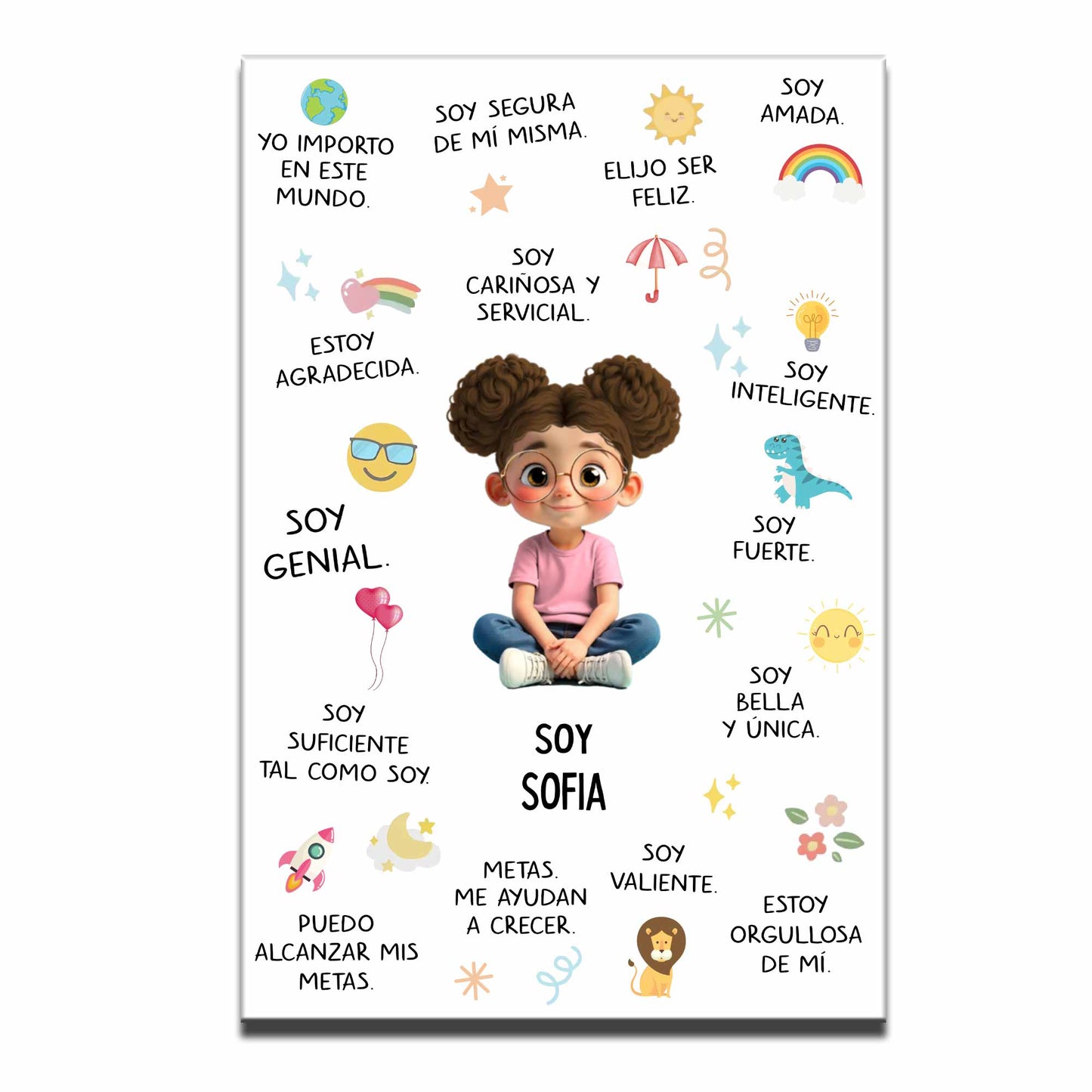 To My Wonderful Daughter, Empowerment And Affirmations - Personalized Custom Vertical Poster - KID366_VPOS