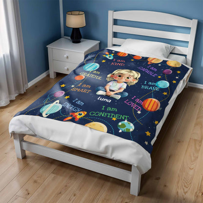 I Am Kind, Capable, Grateful, Smart, Loved, Confident Girl and Universe Design