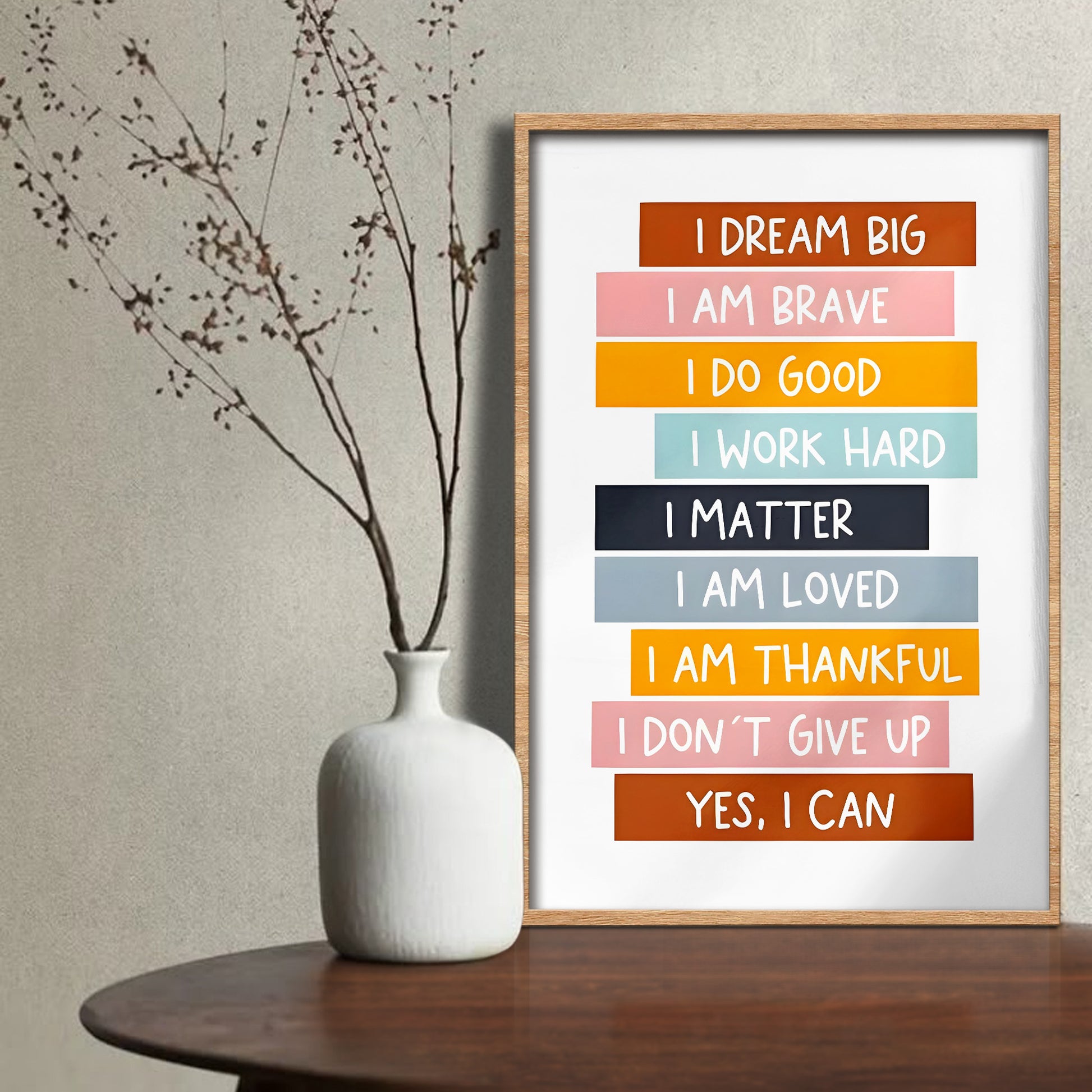 I Dream Big, I Am Brave, Motivational Phrases Poster
