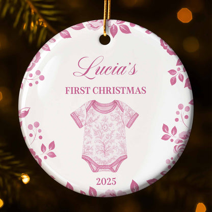 First Christmas Celebration With Leafy Baby Onesie Design