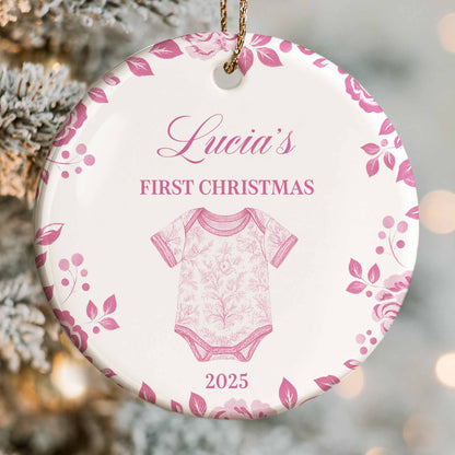 First Christmas Celebration With Leafy Baby Onesie Design