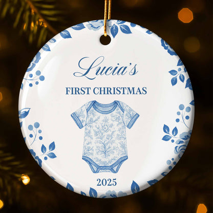 First Christmas Celebration With Leafy Baby Onesie Design