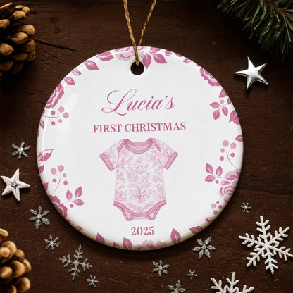 First Christmas Celebration With Leafy Baby Onesie Design