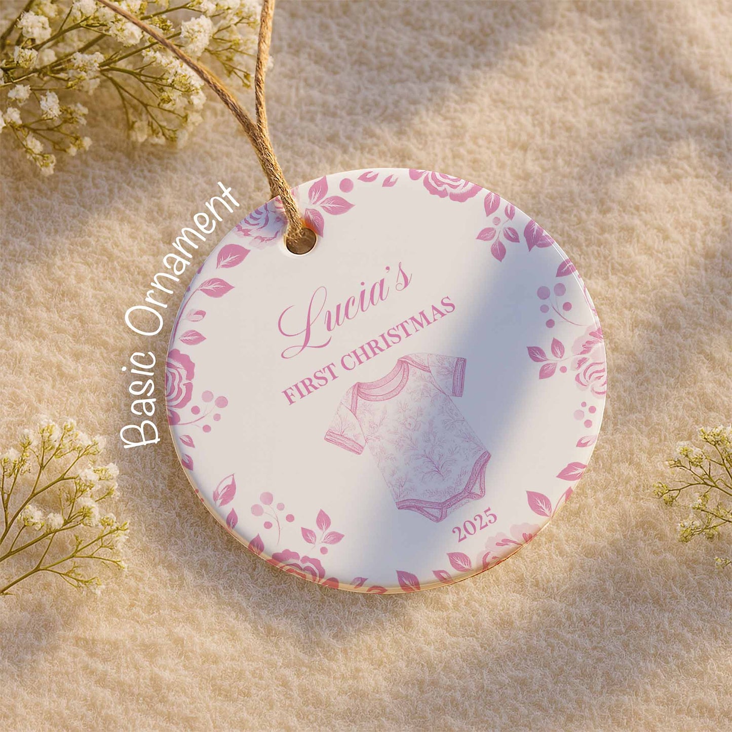 First Christmas Celebration With Leafy Baby Onesie Design