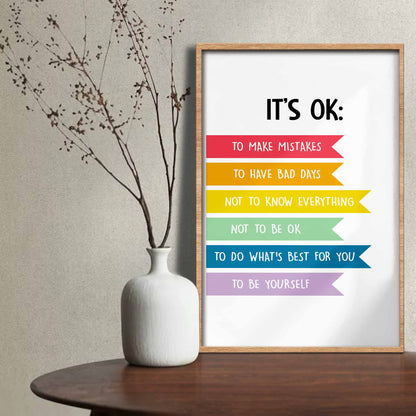 It's Ok To Be Yourself Encouragement Poster