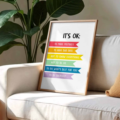 It's Ok To Be Yourself Encouragement Poster