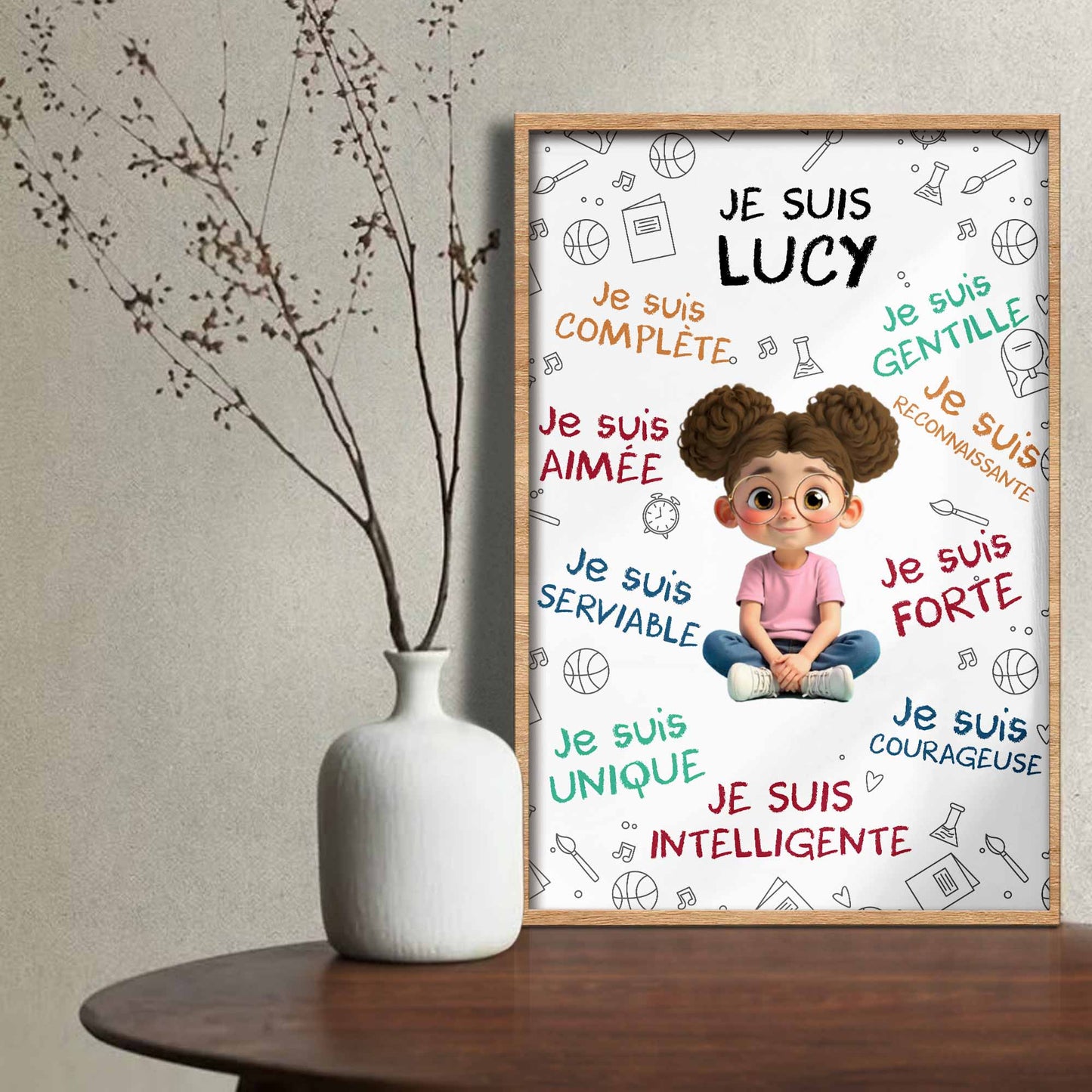 Personalized Positive Affirmations For Young Girl Lucy Poster
