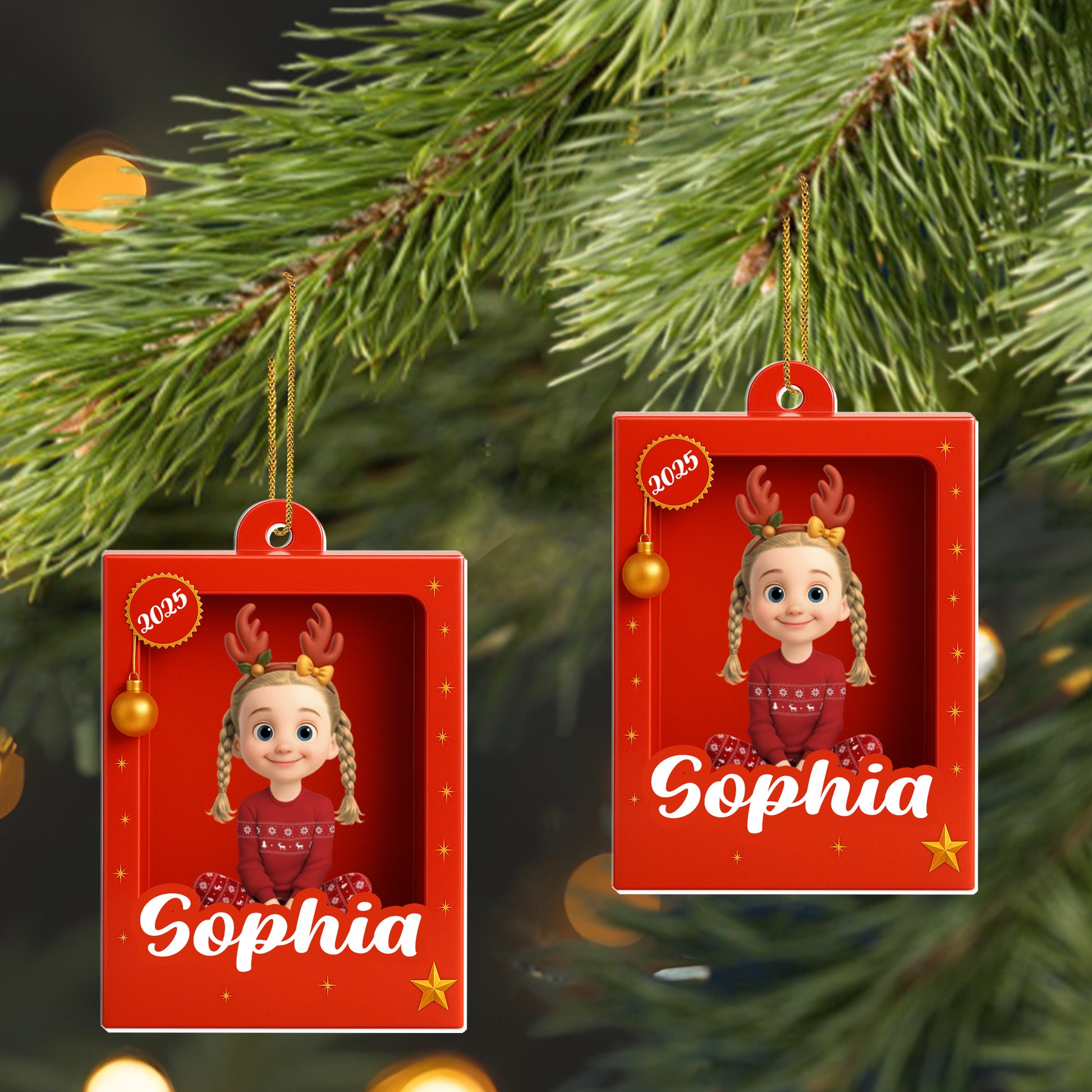 Sophia With Reindeer Antlers, Festive Stars