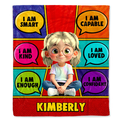 I Am Smart, Kind, Capable, Loved, Enough, Confident, Comics Style Girl